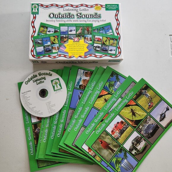 Listening Lotto Bingo Game Outside Sounds With Tokens Gameboard and CD Audio ISB - Picture 1 of 8